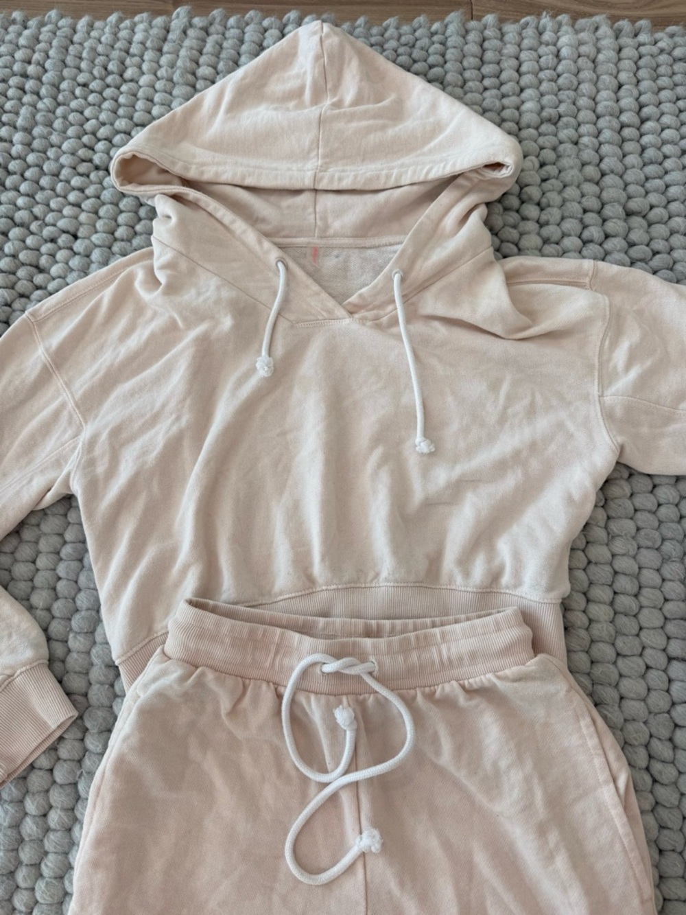 FP Movement Women’s Cropped Hooded Sweatshirt & Jogger Set - Cream